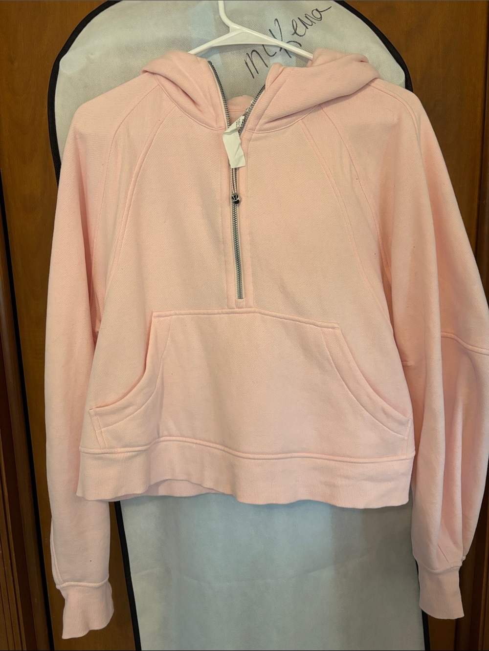 lululemon athletica Light Pink Half-Zip Hoodie Sweatshirt
